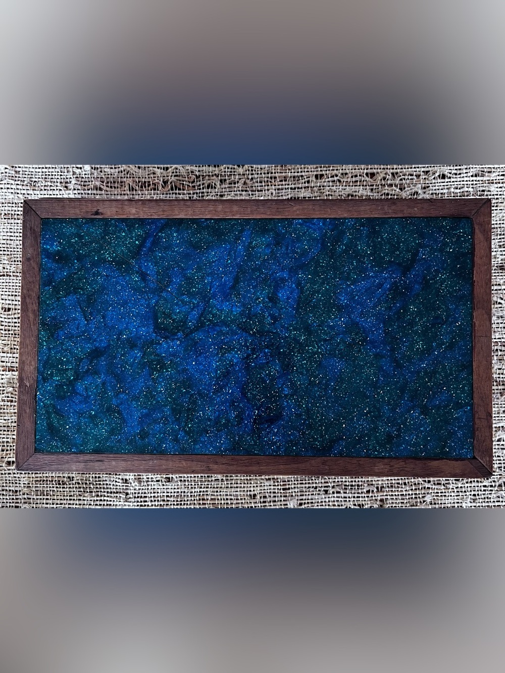 Galaxy Blue Abstract Art wooden Box
